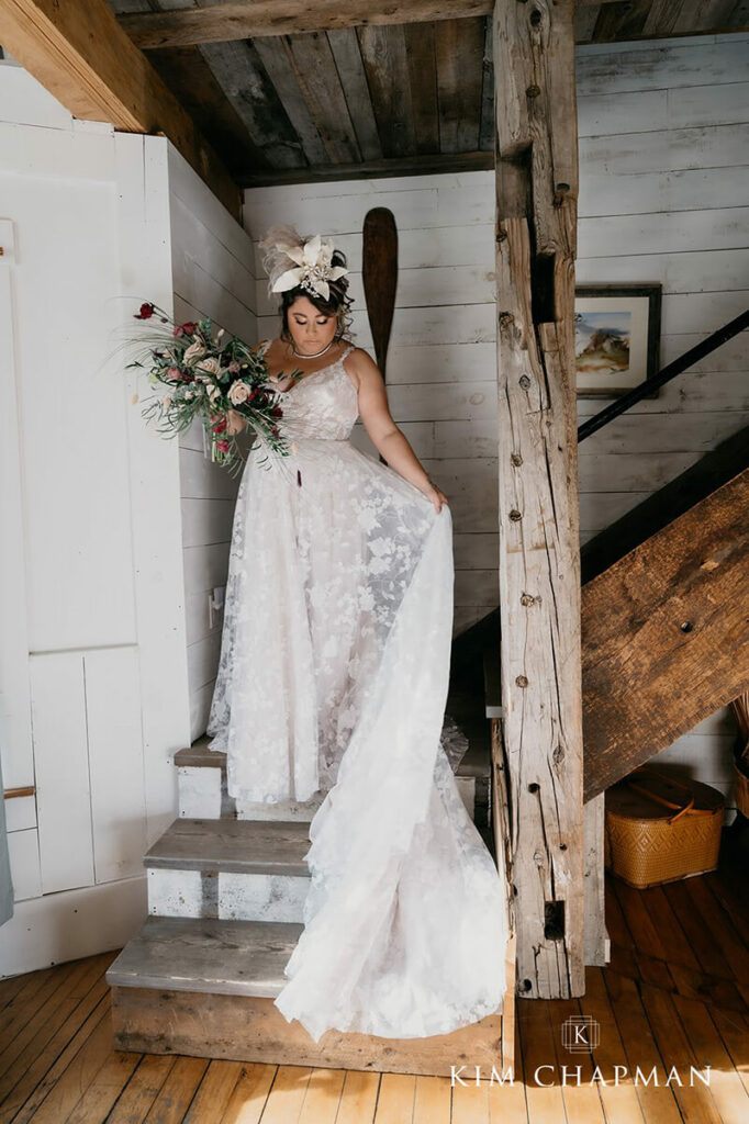 bride in farmhouse