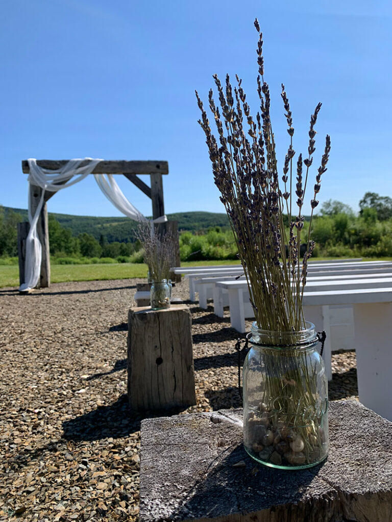 lavender at wedding ceremony