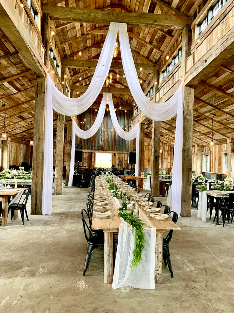 Maine wedding table setup