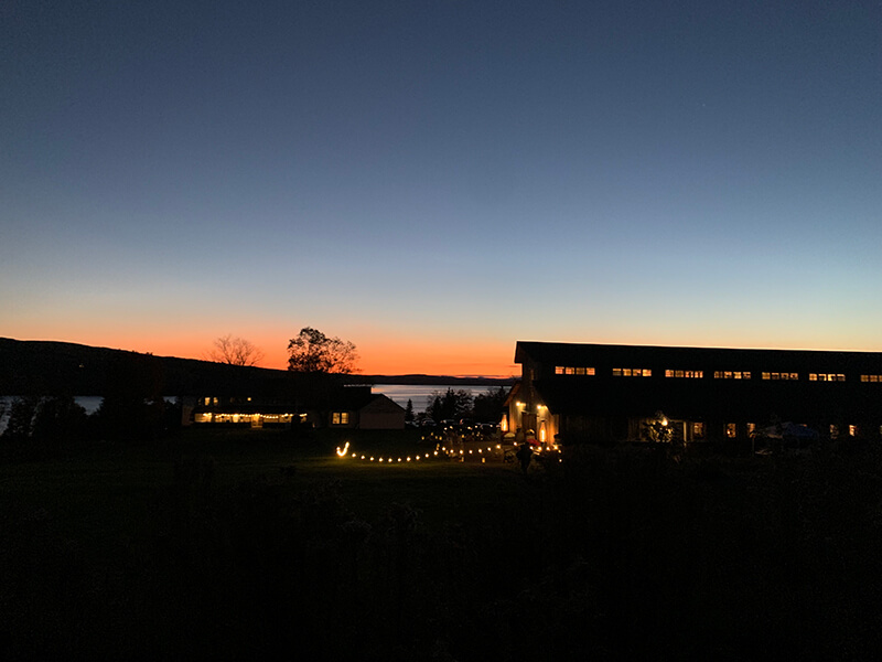 Sunset barn silhouette