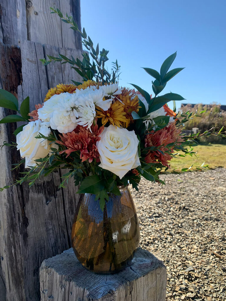 wedding bouquet at ceremony